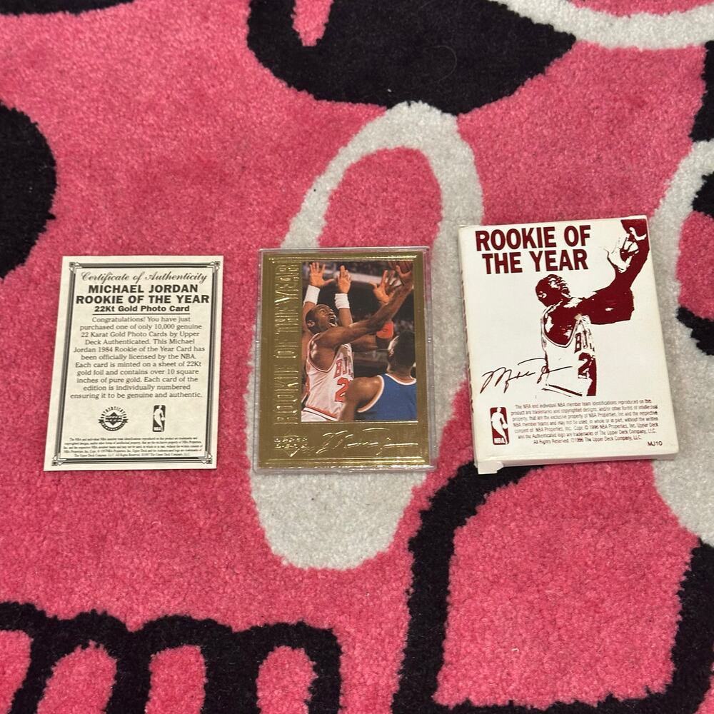 Michael Jordan Rookie of the Year 22k Gold Card – Complete (Upper Deck)